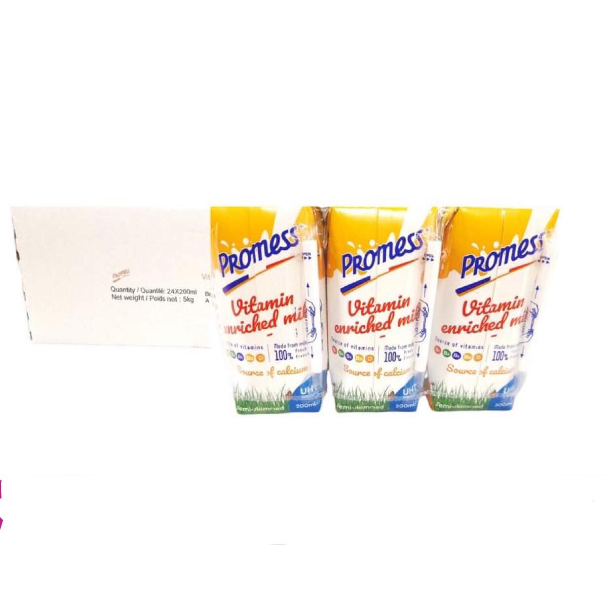 Thùng 24 Hộp Sữa Tươi Promess Vitamin Canxi 200ml - Sữa nhập khẩu Pháp