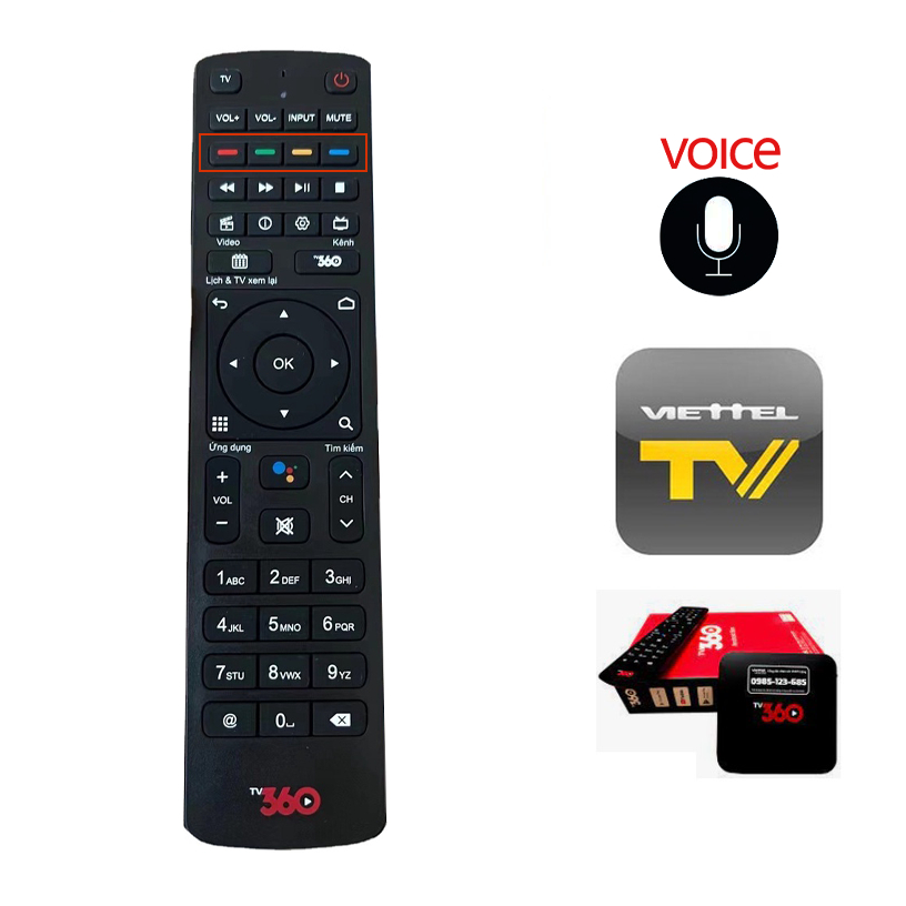 Receiver controller Viettel TV360 box 4K Viettel Android TV box voice controller