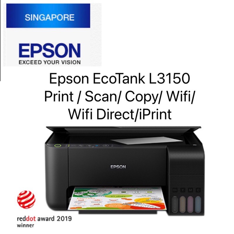 Epson Ecotank L3150 Printer Print Scan Copy Wifi Wifi Direct Iprint Singapore