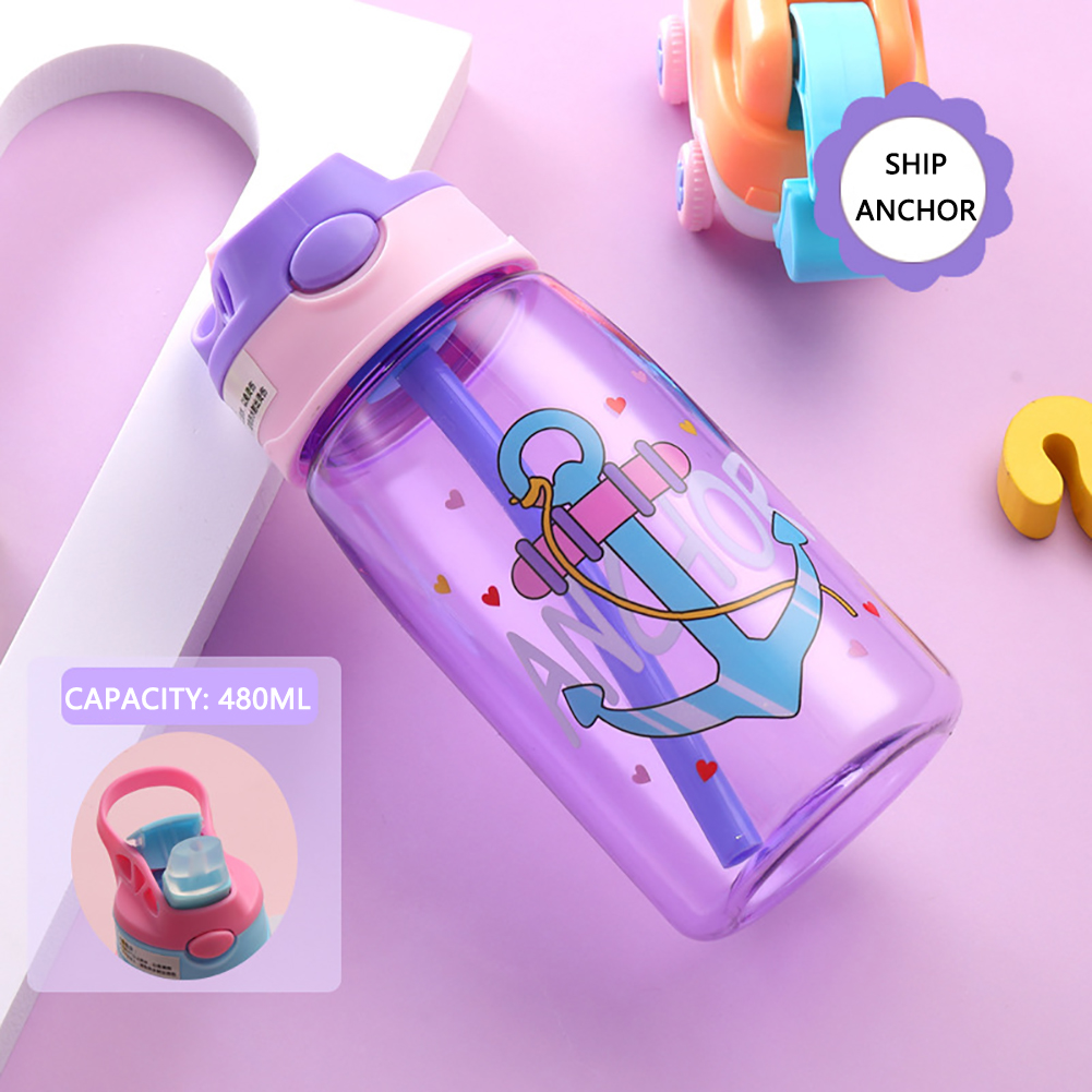 COD Childrens Straw Sippy Cup For Baby Cartoon Cute Juice Bottle Kids With Straw For Kids Anti-skid And Leak Aatroxw