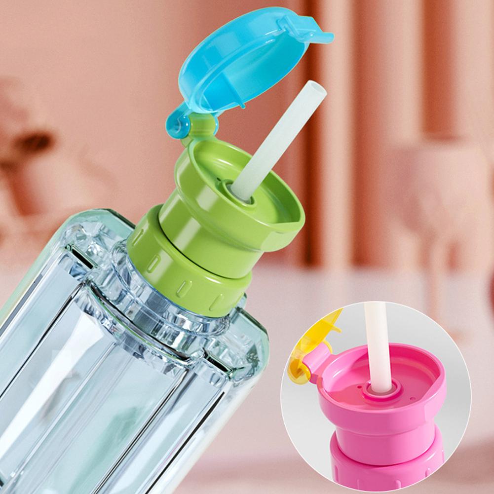 Reusable Mineral Water Lid With Straw Cover Food-Grade Lid Supply Straw Drinking Eco-Friendly Portable N0U2