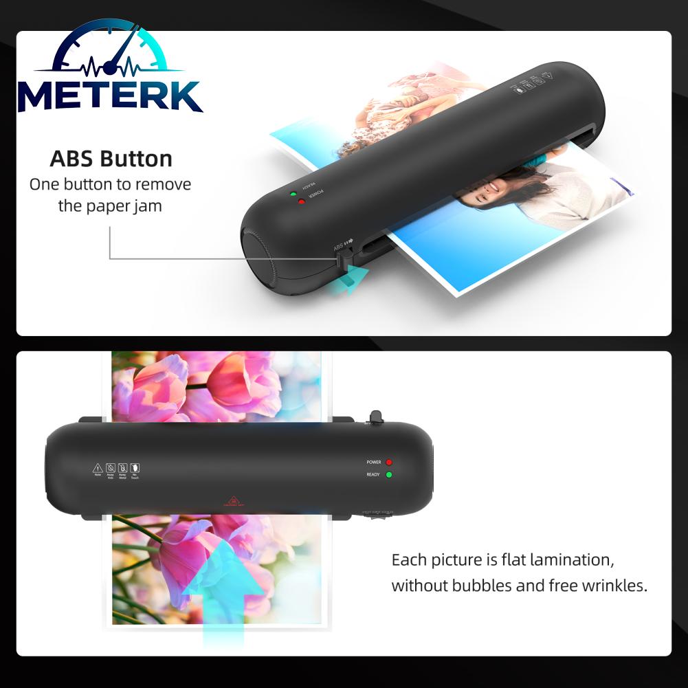 Meterk sunydog Laminator A4 Máy tính để bàn Máy ép nóng và lạnh 9 inch cá nhân Laminator cho nhà trường học văn phòng sử dụng với Bàn cắt giấy tông đơ rounder Dụng cụ đục lỗ ràng buộc Hoop cán