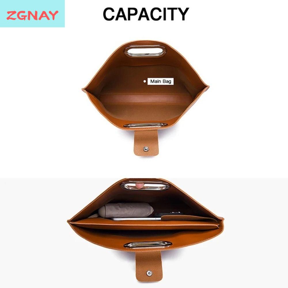 ZGNAY STUDIO PU. Túi đựng tài liệu văn phòng Dung tích lớn Màu sắc đồng nhất Túi đựng hồ sơ Thời trang Túi đựng laptop Cặp tài liệu Phụ nữ