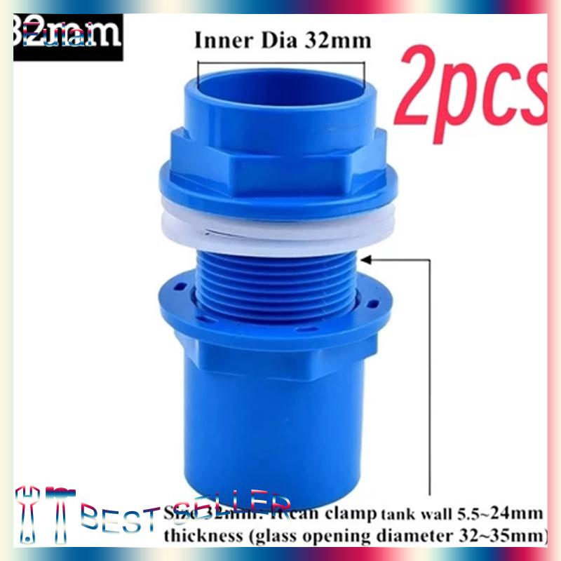 Fulai 2 chiếc đầu nối PVC ống thoát nước bể cá dày 20 25 32 mm ống thoát nước trong vườn đầu nối đầu vào bể cá cho bể cá - 4