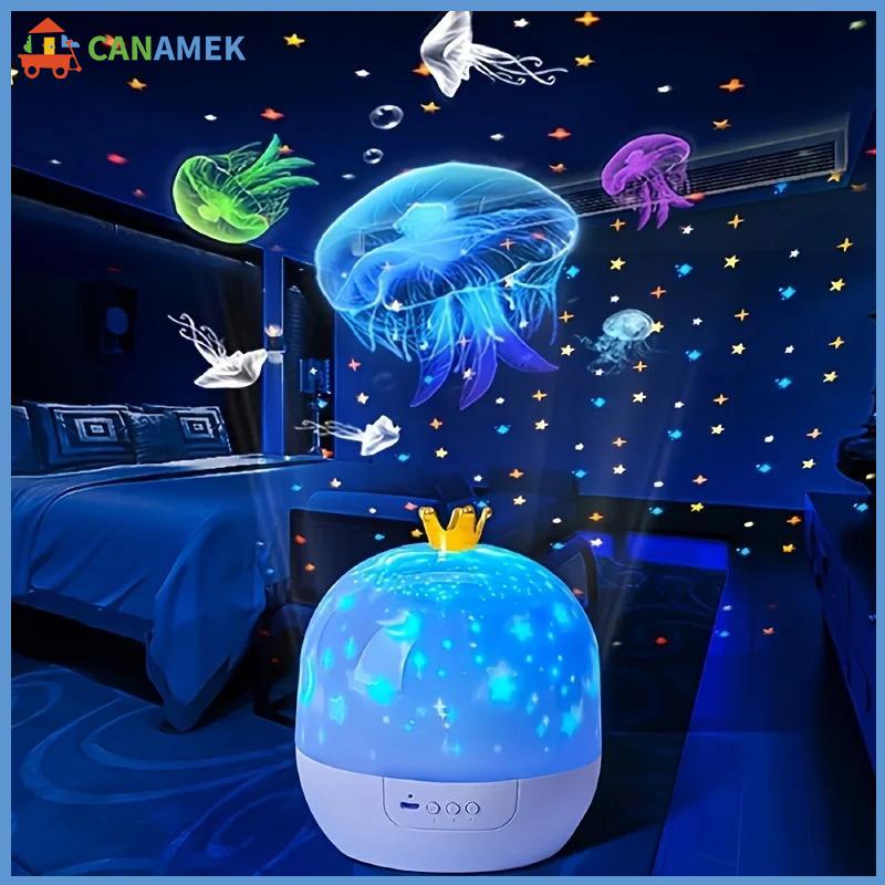 CANAMEK Led sao đại dương chiếu ánh sáng ban đêm 15 bộ phim Máy chiếu di động đèn cho cắm trại lều bé Vườn ươm trang trí nội thất