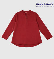 FOS x NAVY & NAVY WOMENS | SMART CASUAL LONG SLEEVE BLOUSE WITH FRONT ZIP
