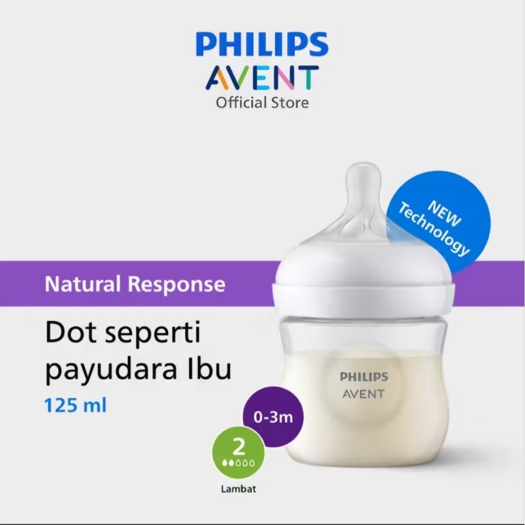 COD Philips Avent | Botol Susu Bayi | Natural Response | Dot Seperti Payudara Ibu | 125 ml | Single | SCY900/01