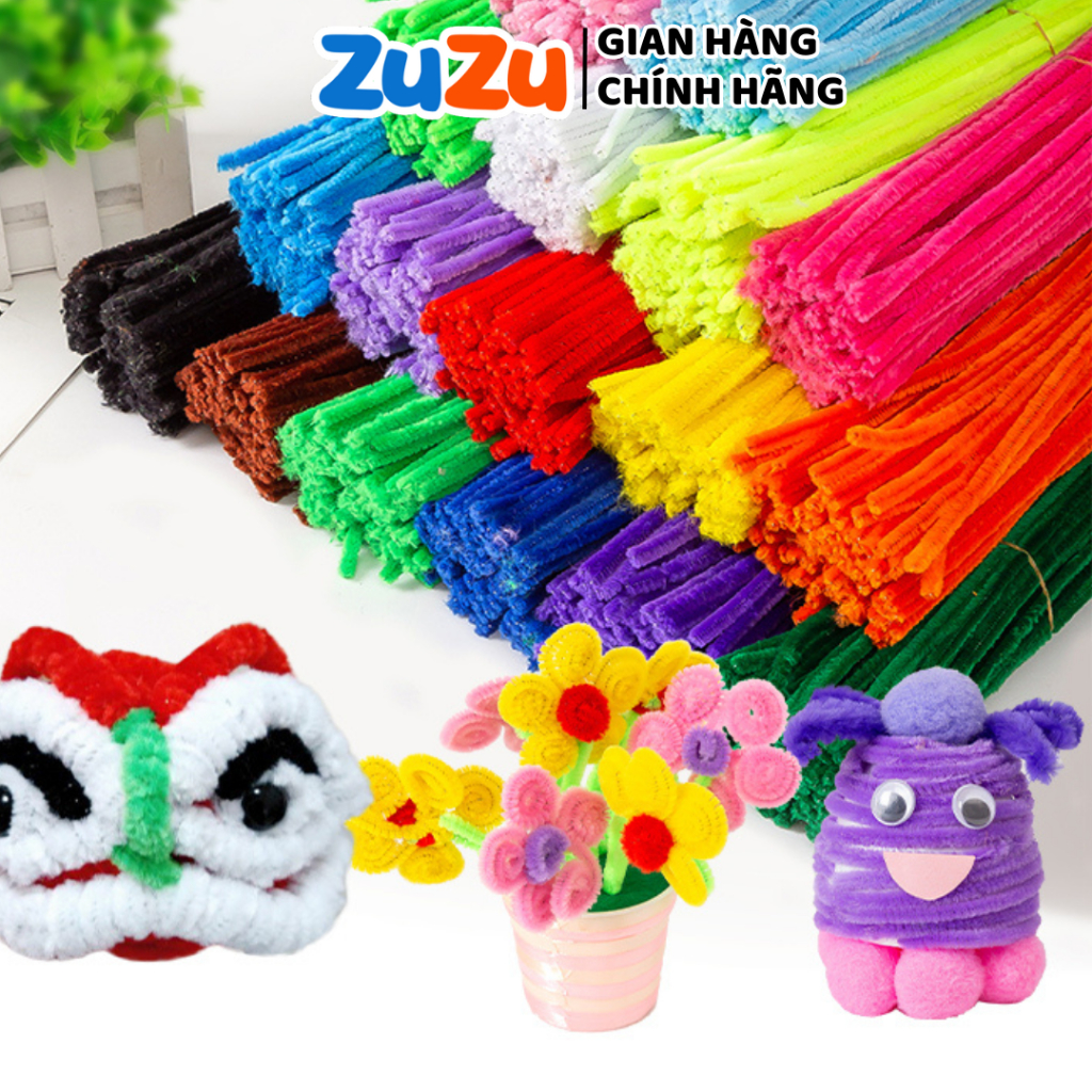 Bó 100 sợi kẽm nhung đủ màu trang trí đồ handmade cao cấp
