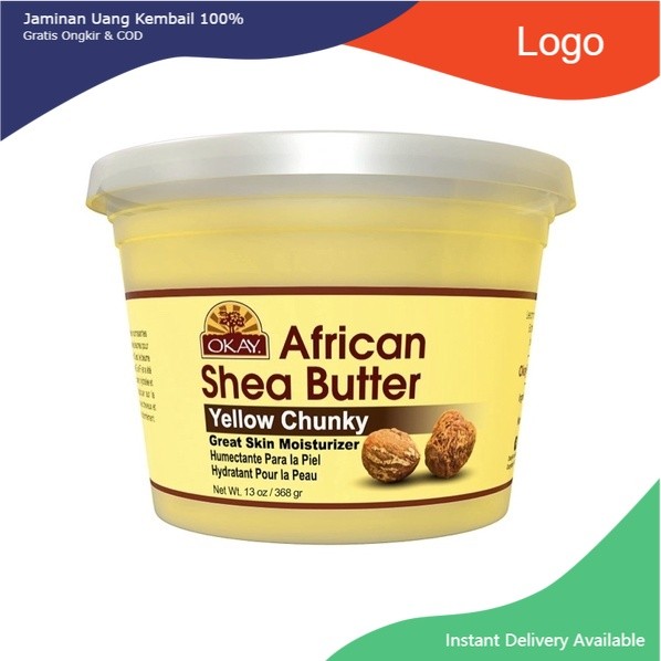 Bơ hạt mỡ Shea butter vàng tự nhiên nguyên chất African OKAY 368g USA Là dòng nguyên chất màu vàng chưa lọc Hỗ trợ dưỡng ẩm và làm đẹp da, công thức của các sp dưỡng da khác