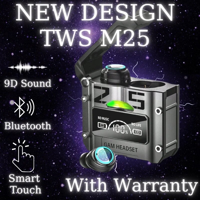 Original M25 TWS Wireless Headphones Earphones Bluetooth Touch Control Noise Reduction Stereo Waterproof Earbuds Headsets ราคา 143 บาท*ส่งฟรี