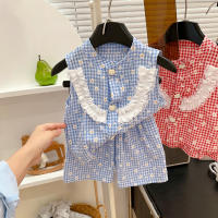 AILEBE ส่งจากไทย ชุดเด็กผู้หญิงสไตล์เกาหลีหวาน ๆ ฤดูร้อน เสื้อกล้ามโบว์จับคู่กับกางเกงขายาวหลวมสีพื้น สวมใส่เย็นสบาย ไม่อึดอัด ส่งฟรีพื้นที่ประสบภัยน้ำท่วม