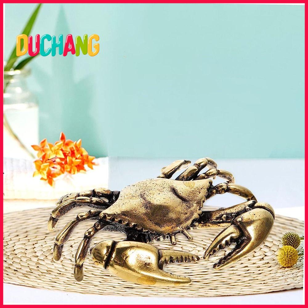 DUCHANG Cua Tượng cua nhỏ Đồng thau Vàng Tượng cua Vàng Thẩm mỹ Tượng cua Nhà