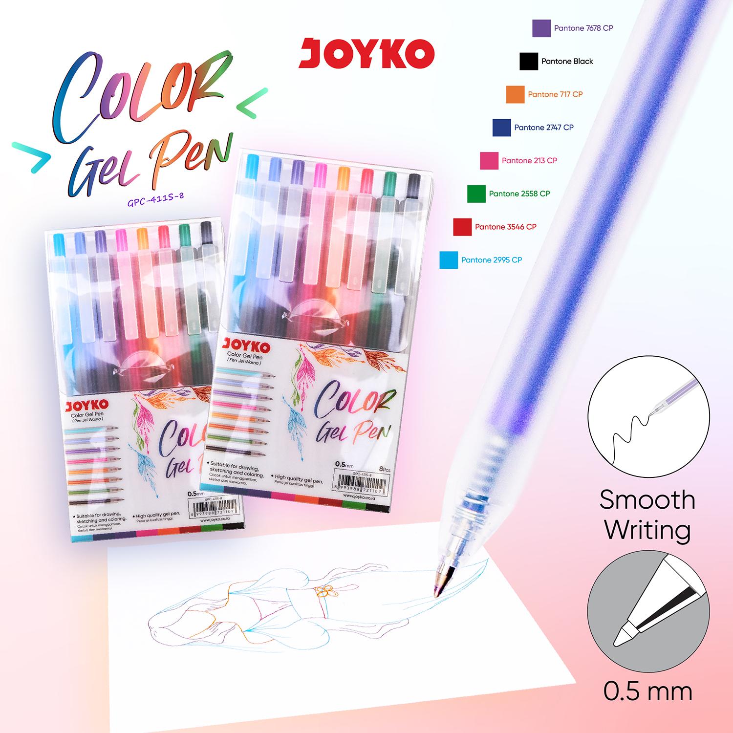 JOYKO Color Gel Pen Pena Jel Warna GPC-411S-8 Warna 0.5mm