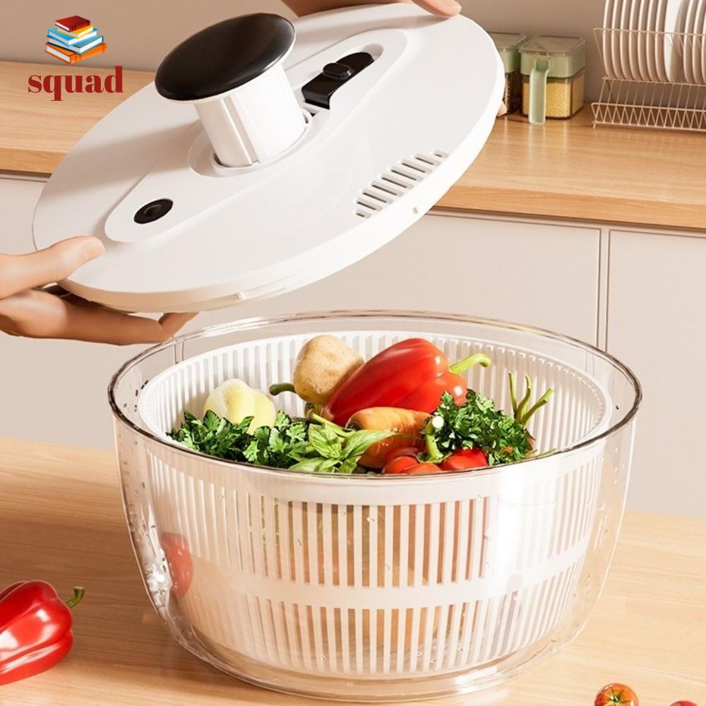 SQUAD Bán tự động Máy sấy rau củ Xoay Dung lượng lớn Máy vắt rau Đa chức năng Thoát nước nhanh chóng Máy rửa rau củ quả Sử dụng trong nhà bếp