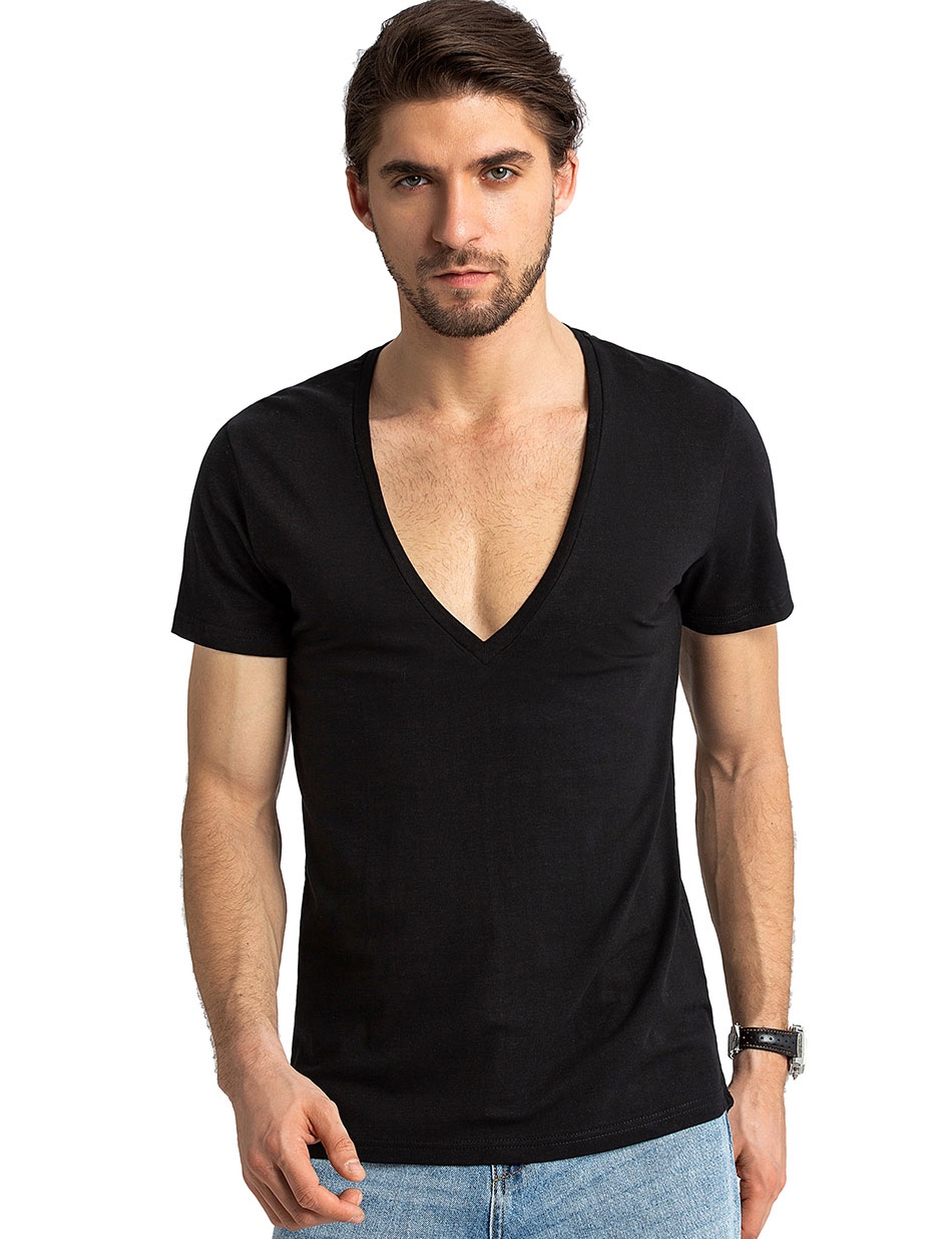 Deep V Neck T Shirt Men - Best Price in 