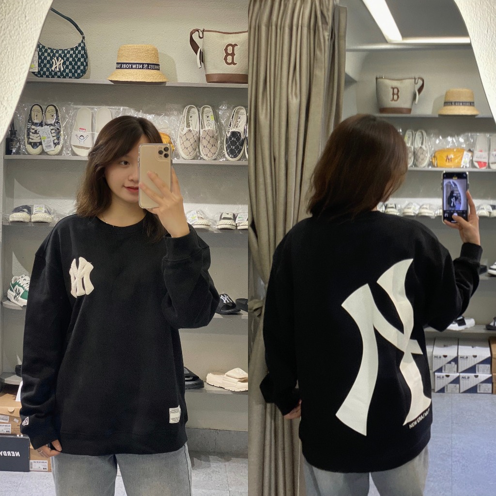 Áo nỉ n.e.w e.r.a x m.l.b logo patch sweatshirt ny - unisex nam nữ - authentic 100%
