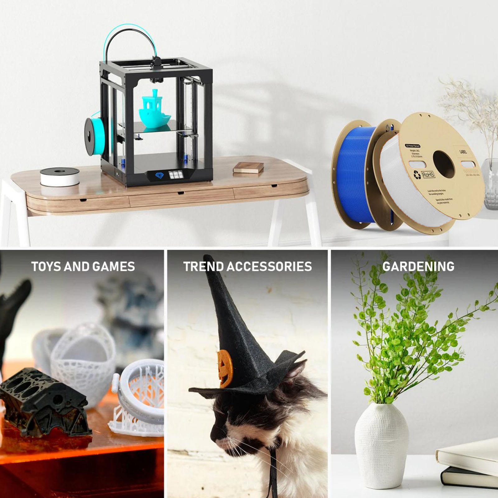 PLA Print Filament 3D Printing Filament White 1Kg Spool Quick Cooling for CR6 CR10 Giá 356,000 Đồng*Miễn phí vận chuyển