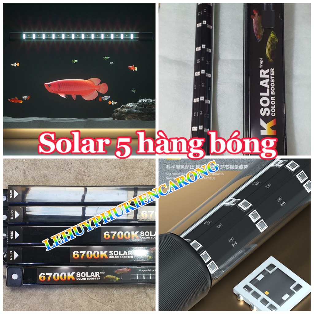  Đèn Solar 6700K 5 Hàng Bóng Sáng Rực Rỡ Công Nghệ Chíp 5054  Sản Xuất 2024  Mới ƞhất Giành Cho Hồ Cá 