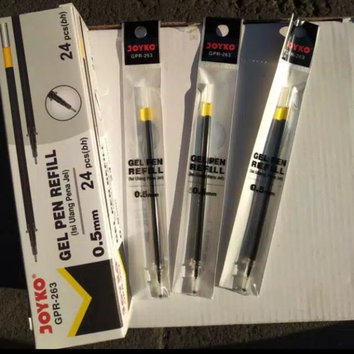 gel pen refill atau isi ulang pena jel joyko isi 24 pcs - Biru dan hitam terbaru