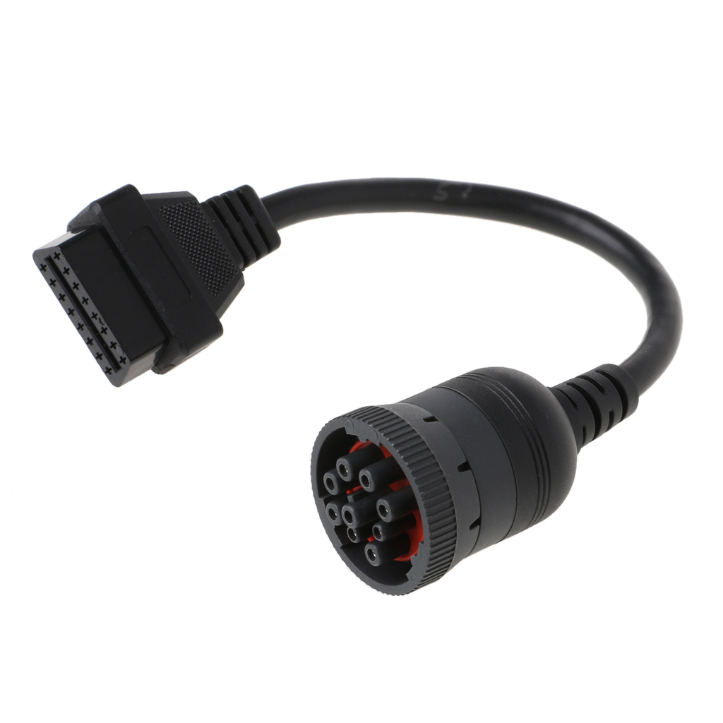 9 Pin to 16 Pin OBD2 Truck GPS Diagnostic Scanner Cable Adapter Deutsch Connector Y Splitter J1939 Fit for Diesel Engine