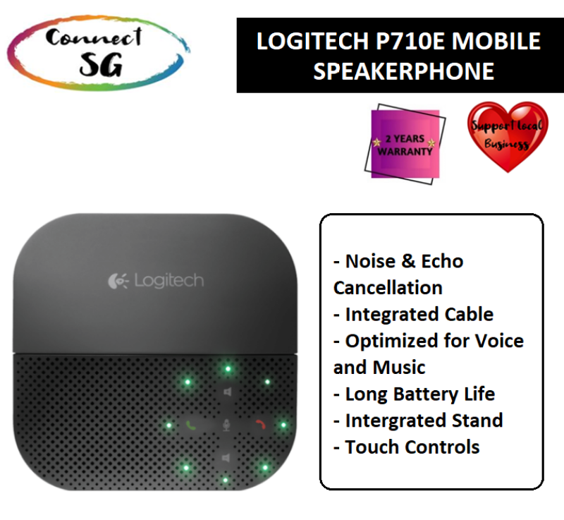 Logitech P710e Mobile Speakerphone | 980-000744 | Instant Conference Room | P710e | Logitech | Mobile Speakerphone | BLUETOOTH | USB CHARGING | NOISE CANCELLATION | 2505778 Singapore