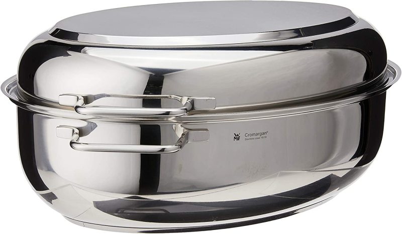 WMF 16.25 Inch Stainless Steel Deep Oval Professional Pro Chef Oven Roasting Roast Saute Pan Pot Singapore