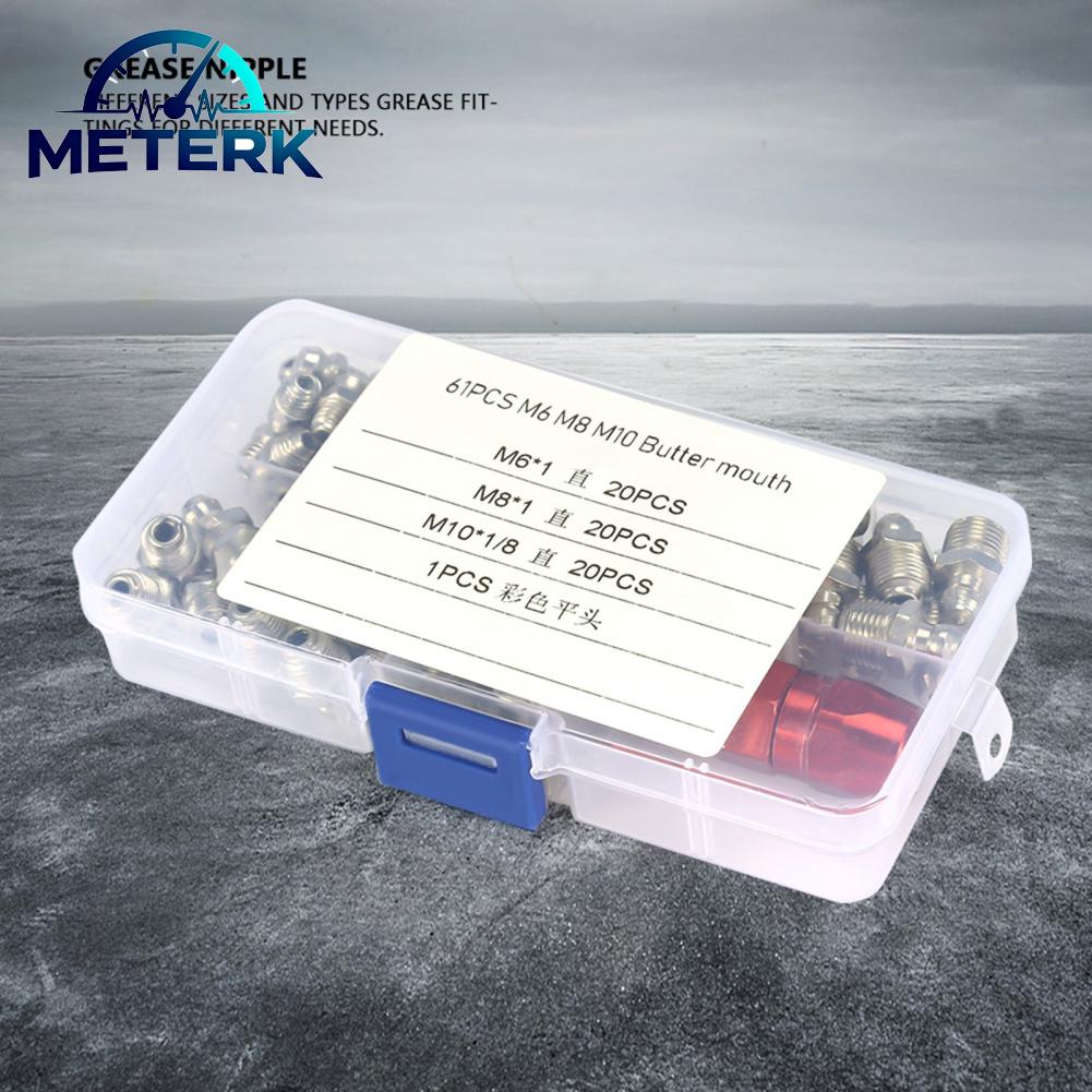 Meterk ชุดอุปกรณ์จุกนมจาระบีทดแทนโลหะชุดส่วนหล่อลื่นทางกล ราคา 389 บาท*ส่งฟรี