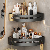 Triangle Corner Storage Rack with Hook - Punch-Free Design