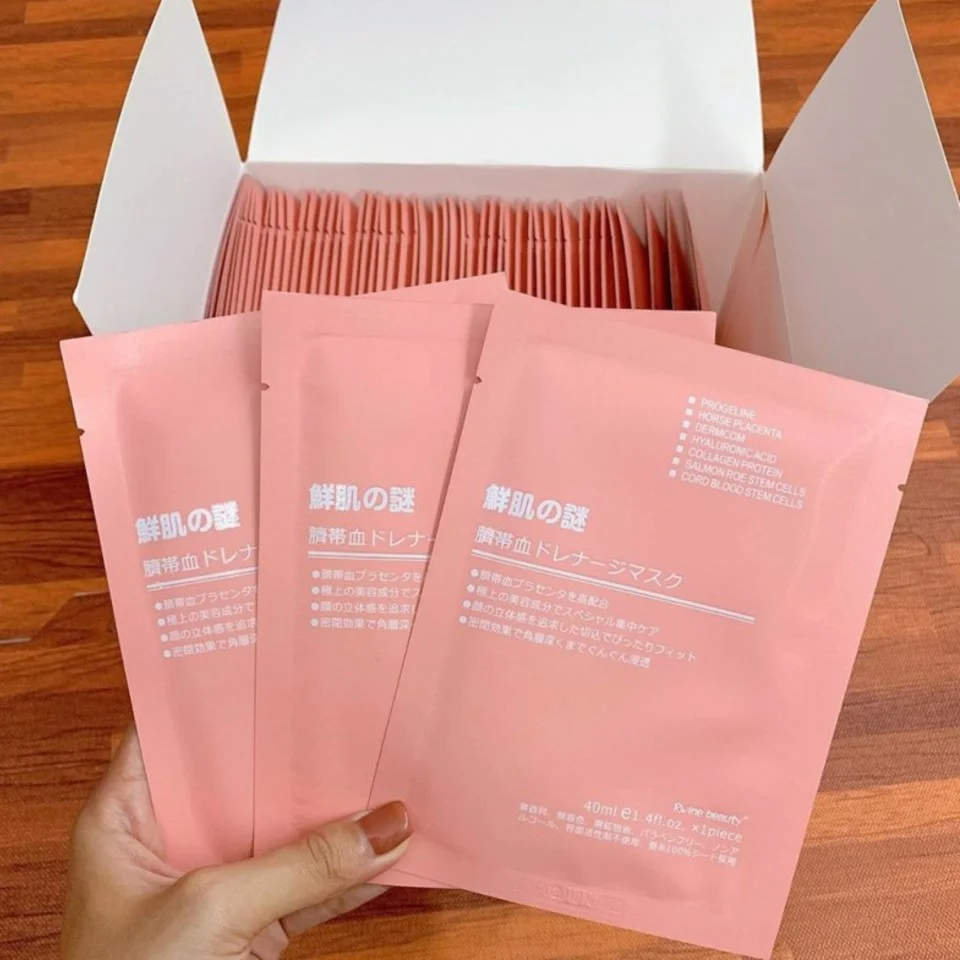 1 hộp 50 miếng mặt nạ nhau thai cừu , mặt nạ tế bào gốc nhau thai cừu cuống rốn - cuahangthienduc