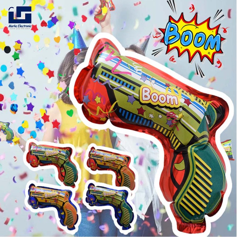 Toys【clearance】📣10pcs Balloon Salute Gun Automatic Inflatable Fireworks Gun Handheld Confetti Poppers Cannons Party Toys For New Year Birthday ราคา 83 บาท*ส่งฟรี
