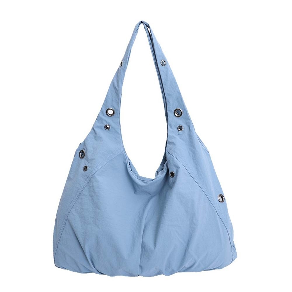 HERWK Nước chống bắn Túi vest tote có lỗ xỏ Công suất lớn Nhẹ Túi vải đeo vai cho nữ Dày hơn Túi đi lại Túi xách nylon màu sắc đồng nhất Phụ nữ - 3