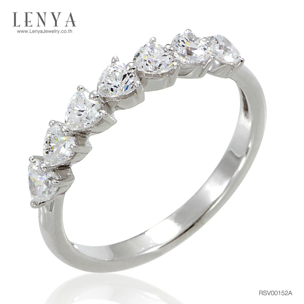 Lenya Cz Diamondlike Ring, Heart-Shaped Design, Size 3 Mm, 925 Sterling Silver Body, White Gold Plated. ราคา 1,740 บาท*ส่งฟรี