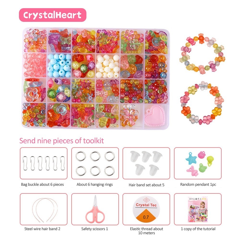 DIY Bracelet Kit Complete Set For Kids Girl Handmade DIY Bracelet Necklace Jewelry Puzzle Toy