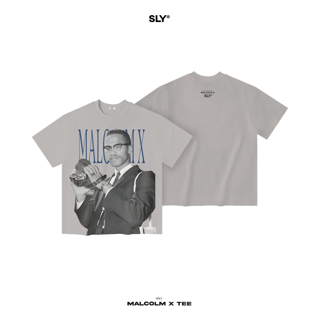 Áo thun cổ tròn SLY Malcolm X Tee màu xám S-5XL