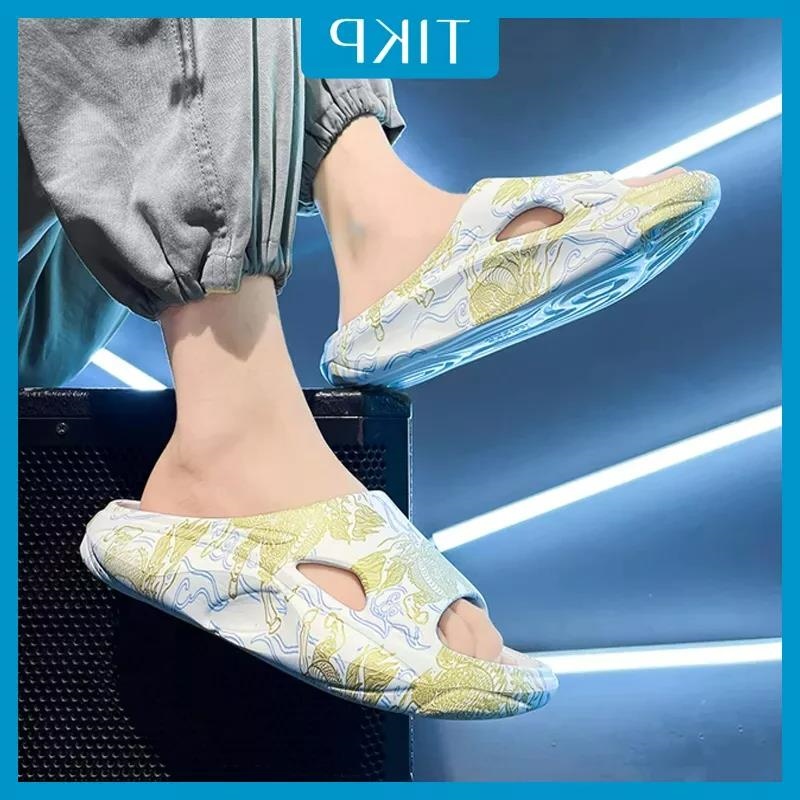 COD xcjhvsdfgsaj Tikp Men's Shoes selipar lelaki sandal lelaki Slippers beach Casual Fashion High Elastic Size 39-44 0307