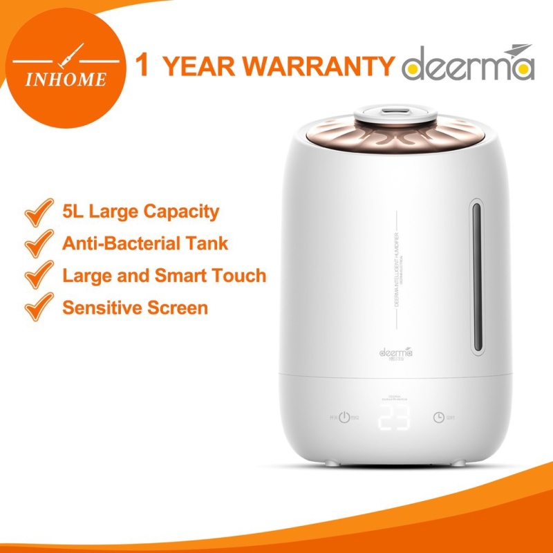 Xiaomi Deerma F600 Ultrasonic Humidifier 5L Three Gear Touch Temperature Intelligent Mist Maker Timing Function, White Singapore