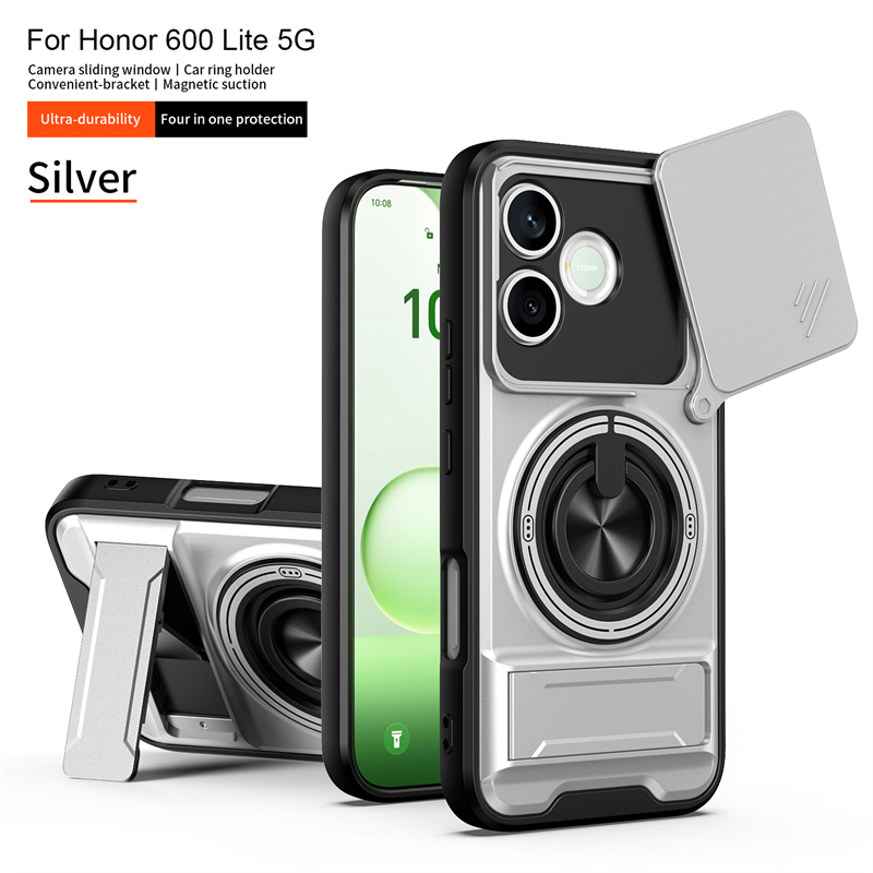Armor Phone Case For Honor 600 Lite 5G Cover Lens Protection Magnetcic Ring Stand Holder Back Shell Fundas - Image 3