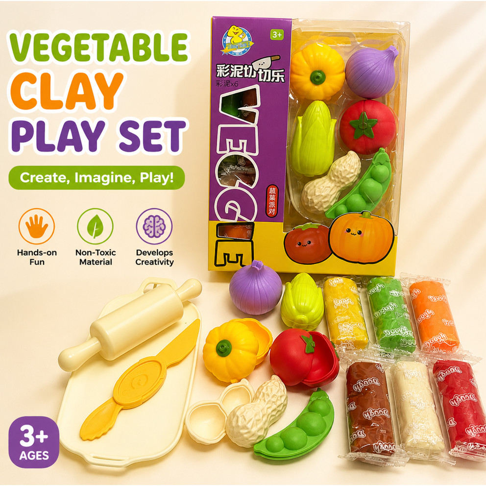 Colorful Kids Clay Play Set with Fruit Toys DIY Modeling Dough Kit Safe Non-Toxic Ready stock in Manila fast shipping