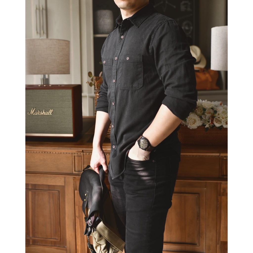  Áo sơ mi nam  dài tay túi hộp MVP  chất vải kaki dày dặn form rộng dáng đứng áo thoáng mát MVP097 