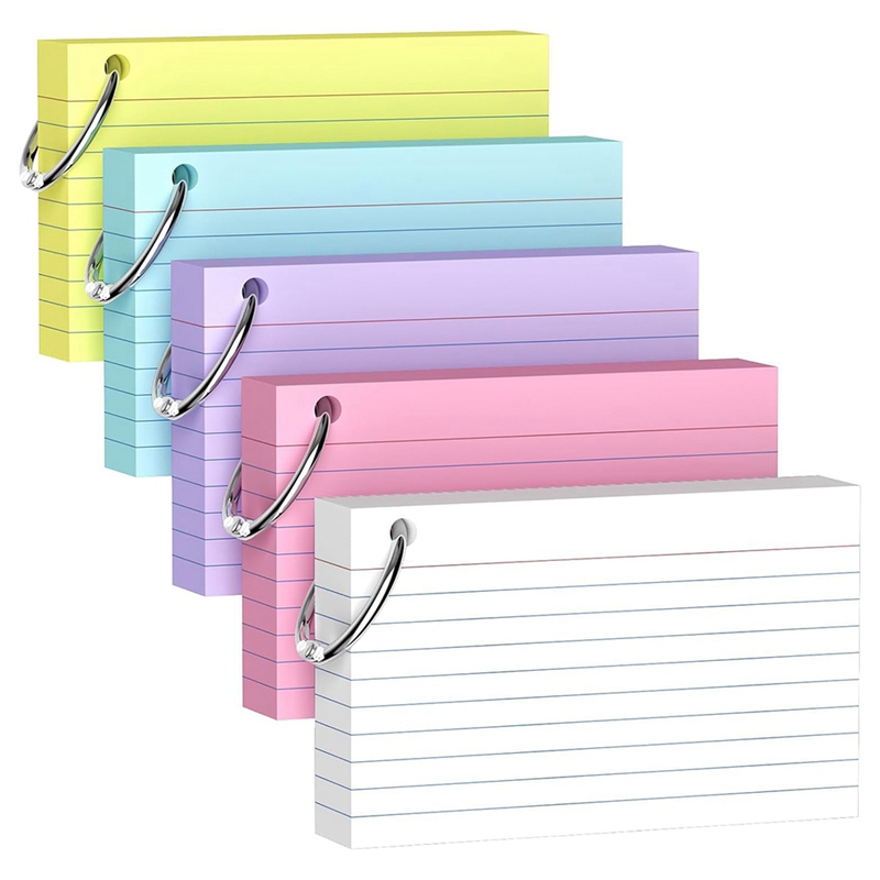 250-Pack Colored Index Cards 3x5 Inch 180gsm Heavyweight Flashcard 5 Vibrant Colors Perfect for Study Notes &amp Memory Students School