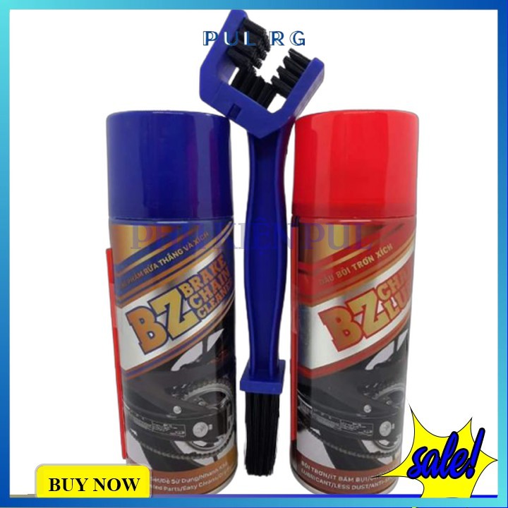 Combo rửa sên bz xanh và dưỡng sên bz đỏ kèm bàn chải chà sên 3 chiều