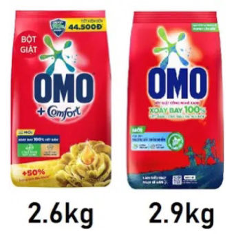 Bột Giặt OMO Thơm Mát 2.9kg / Tinh Dầu Thơm 2.6kg