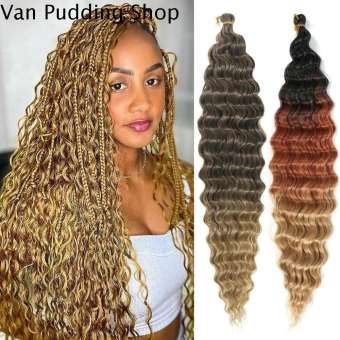 VAN Sóng sâu Tóc móc Xoắn Sóng nước Tóc Xoăn kiểu afro Tóc bện tổng hợp Tự làm Bím Tóc Brazil Nối tóc bện Mỹ