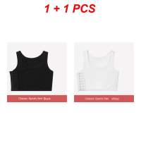 YOHOOLYO【จัดส่ง 2-3 วัน】2 ชิ้น เสื้อรัดทรงสตรีแบบเลสเบี้ยนที่รัดหน้าอกทอมบอยสำหรับผู้หญิงข้ามเพศเสื้อกล้ามสายรัดเสื้อกล้ามสั้นหัวเข็มขัดข้างสำหรับฤดูร้อน