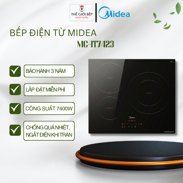 Bếp từ Midea MC-IT7423, Chống quá nhiệt, ngặt điện khi tràn - BNK