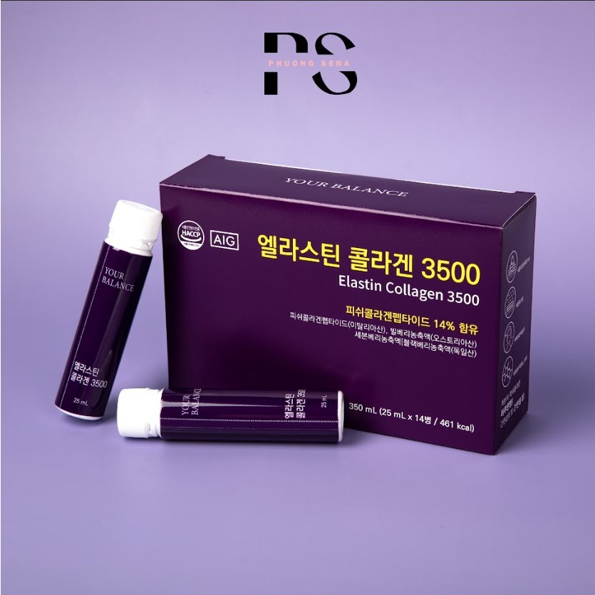 SN0556-Combo4 Hộp tổng 56 chai Collagen Elastin YB 3500mg Tím lt 2T