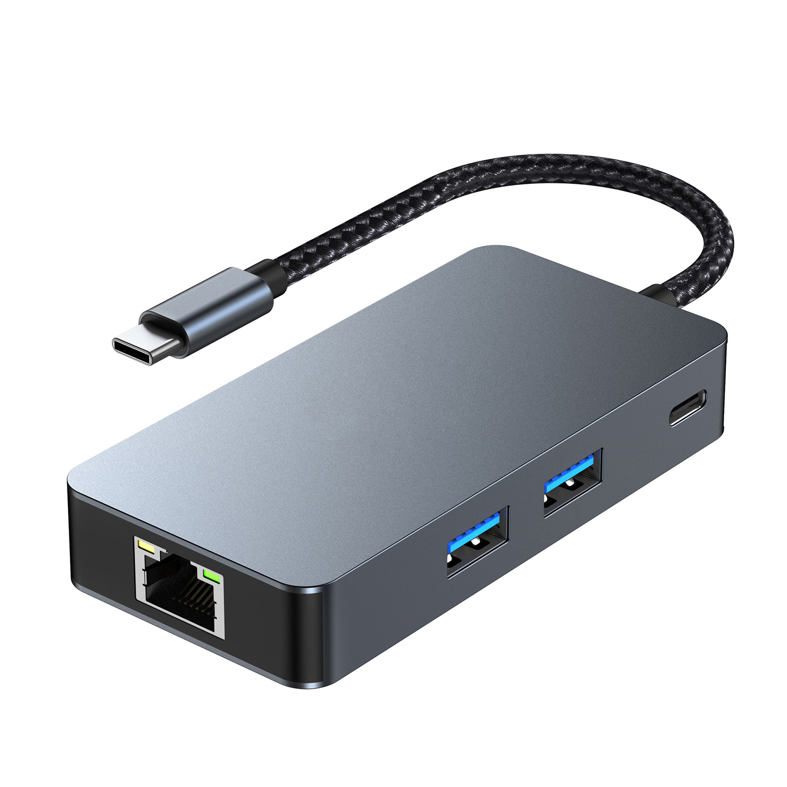 Truyền dữ liệu trạm nối cho máy tính xách tay tốc độ cao 6-in-1 USB-C HUB cho MacBook Windows 4K HDMI Ethernet PD 100W trạm nối đa chức năng