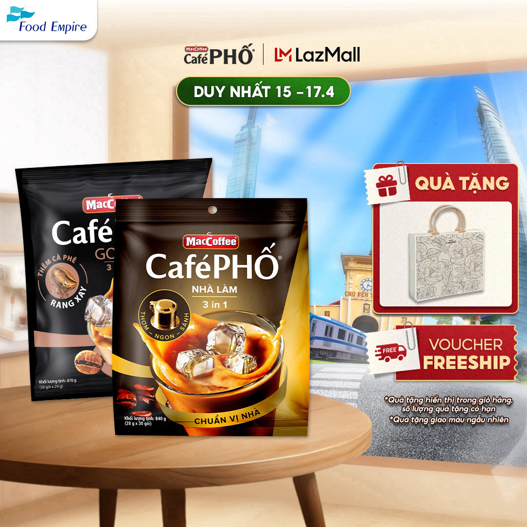 Combo 1 Túi cà phê MacCoffee Phố Nhà làm  1 Phố Sữa Đá Gold