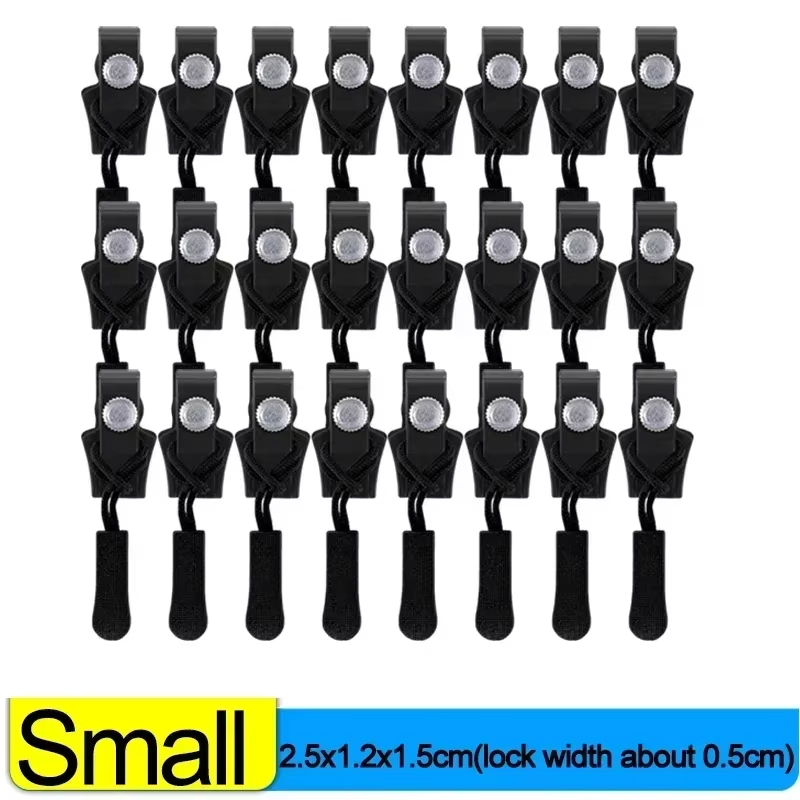48Pcs Detachable Zipper Pullers Universal Instant Zipper Head Metal Nylon Zipper Repair Kits For DIY Bags Jackets Clothes Accessories