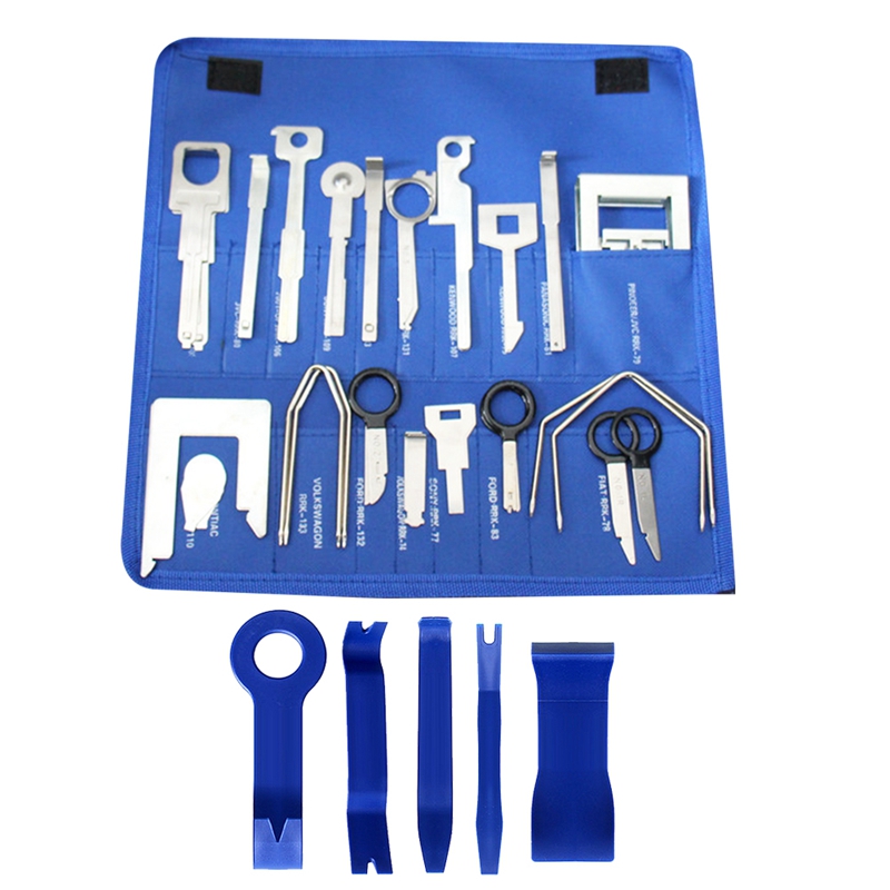 38Pc Radio Removal Tools Car Stereo Radio Removal Tools Audio Navigation CD Player Stereo Release Door Panel Remover Kit W/5 PC Audio Tools